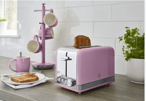 Swan Retro 2 Dilimli Ekmek Kızartma Makinesi Pembe
