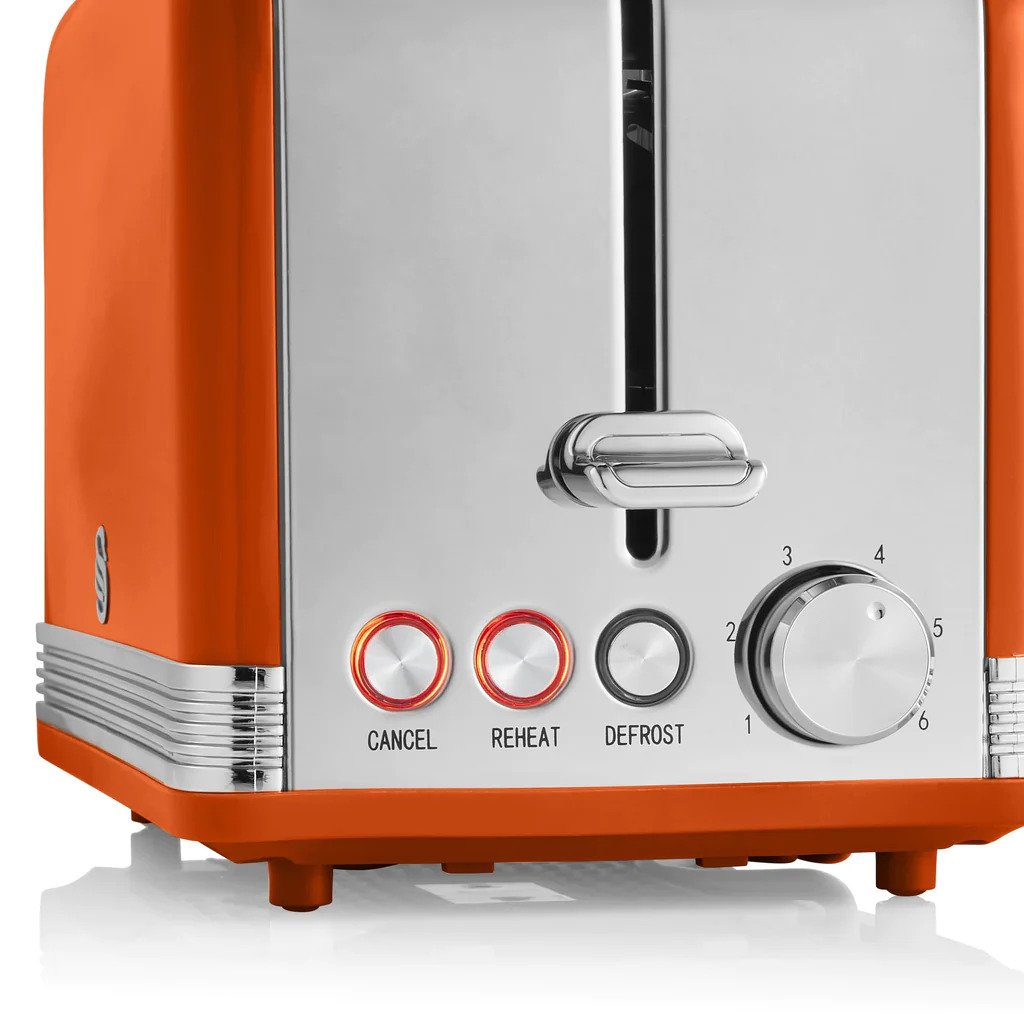 Swan Retro 2 Dilimli Ekmek Kızartma Makinesi Turuncu