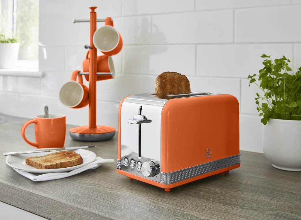 Swan Retro 2 Dilimli Ekmek Kızartma Makinesi Turuncu