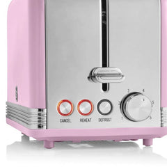 Swan Retro 2 Dilimli Ekmek Kızartma Makinesi Pembe