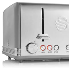Swan Retro 4 Dilimli Ekmek Kızartma Makinesi Gri