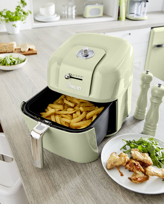 Swan Retro 6 Litre Manuel Airfryer Yağsız Fritöz Yeşil