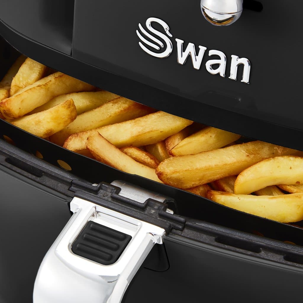 Swan Retro 6 Litre Manuel Airfryer Yağsız Fritöz Siyah