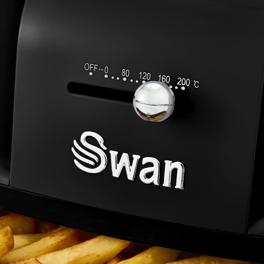 Swan Retro 6 Litre Manuel Airfryer Yağsız Fritöz Siyah