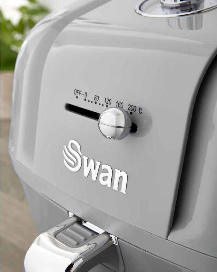 Swan Retro 6 Litre Manuel Airfryer Yağsız Fritöz Gri