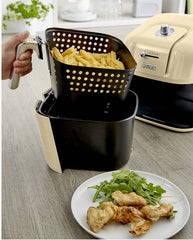 Swan Retro 6 Litre Manuel Airfryer Yağsız Fritöz Krem