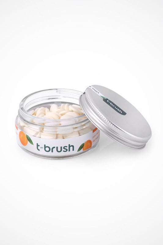 TBrush 90 Tablet Portakal Aromalı Florürlü Diş Macunu Tableti