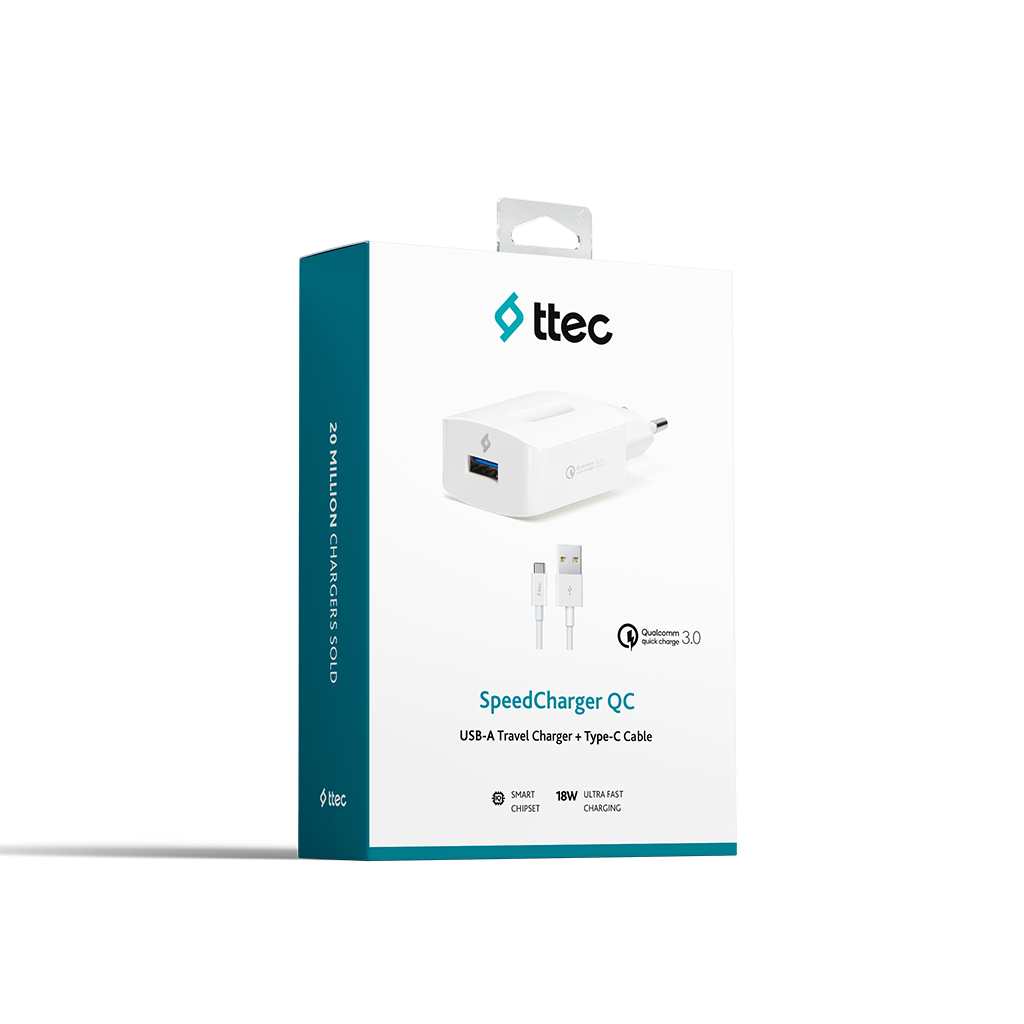 Ttec SpeedCharger QC USB-A Seyahat Şarjeri ve USB-C Kablosu