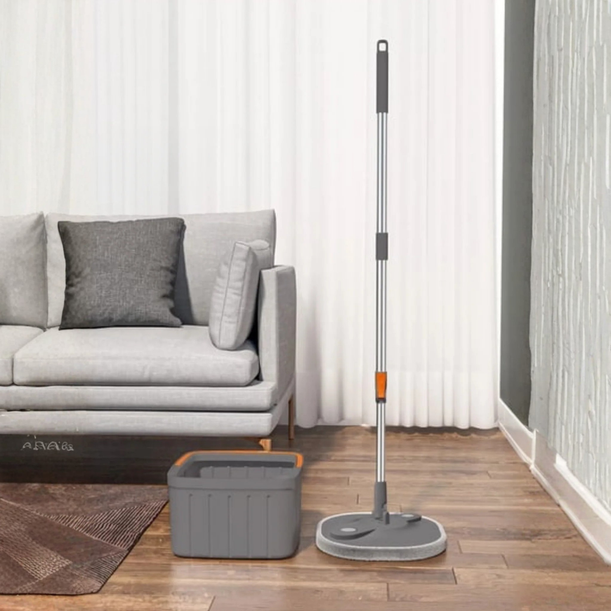 360 Derece Dönen Temiz Kirli Suyu Ayırma Özellikli Paspas Mop Seti