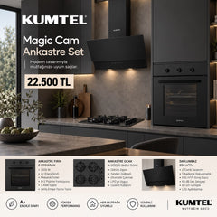 Kumtel Magic Cam Ankastre Set Ocak Fırın Davlumbaz