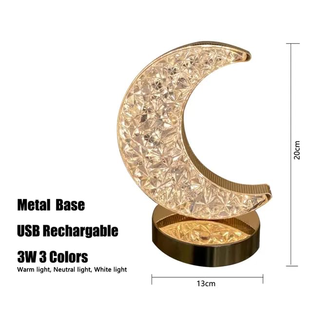 Yarım Ay Şeklinde 3 Farklı Işık Özellikli Yaratıcı Masa Lambası