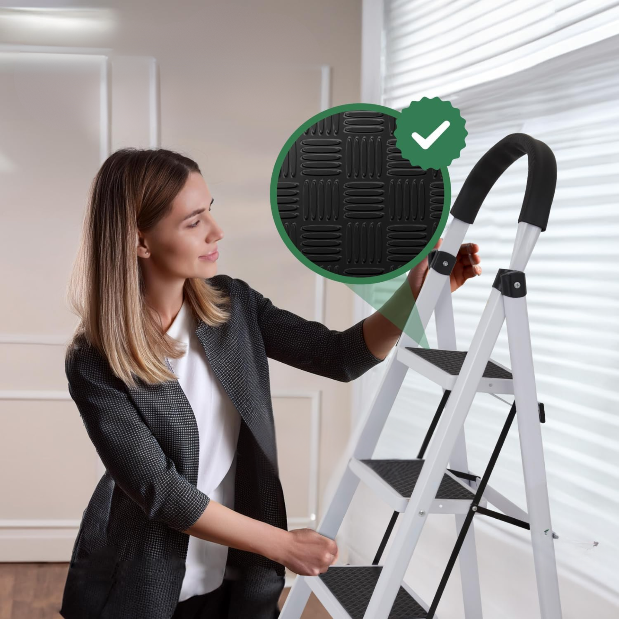 3 Basamaklı Alüminyum Katlanır Ev Tipi Merdiven