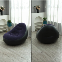 Dahili Pompalı Tabureli Yuvarlak Şişme Koltuk Mor