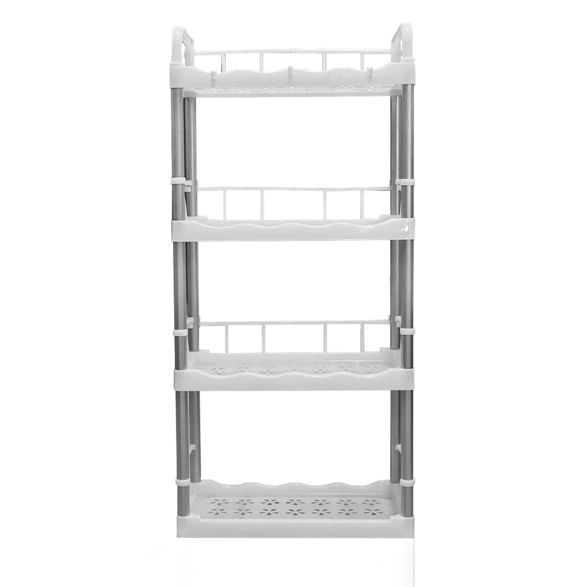 4 Katlı Desenli Çok Amaçlı Raf Beyaz