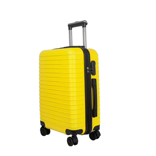 Sert Gövdeli Ultra Hafif ABS Malzeme Şifreli Tekerlekli Bavul Valiz Sarı