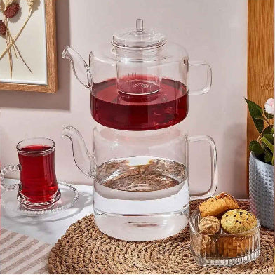 Arow Very 1800 ML Borosilkat Cam Çaydanlık Seti