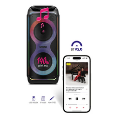 Powerway 140 W Hoparlör Gitar Saz Girişli Karaoke Parti Ses Sistemi Dijital Ekran Woofer