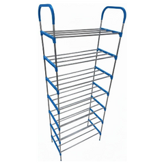 7 Katlı Dar Alanlara Uygun 42 Cm Ayyakkabı Rafı Mavi