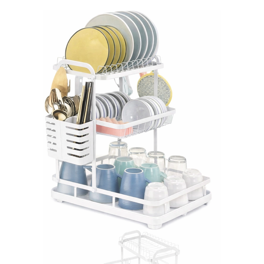 3 Katlı Tabaklık Bulaşık Rafı Beyaz