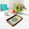 Mother-of-Pearl Patterned Double Rattan Tray