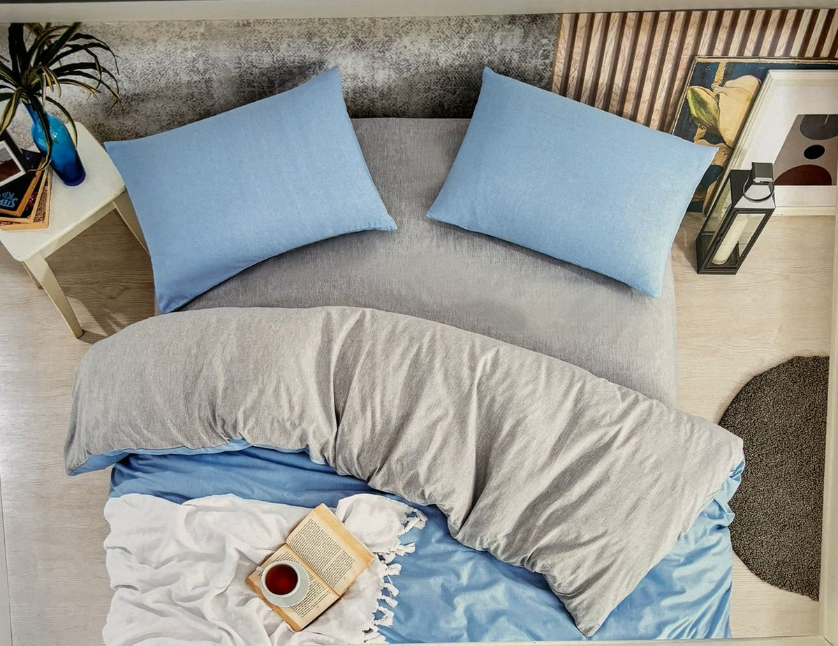 Moda Home Ranforce Çift Kişilik Nevresim Takımı Açık Mavi