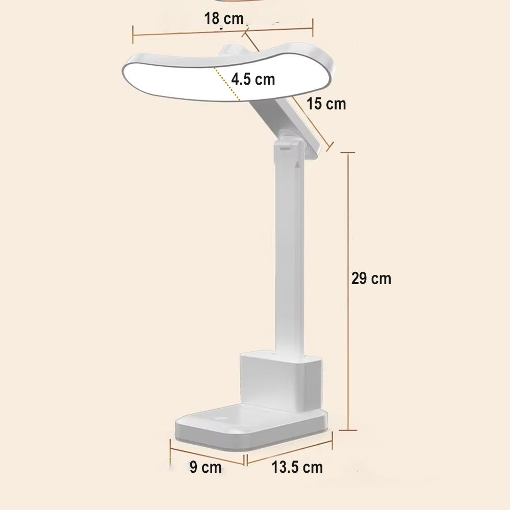 USB Type C Katlanabilir Kalemlikli Masa Lambası Beyaz