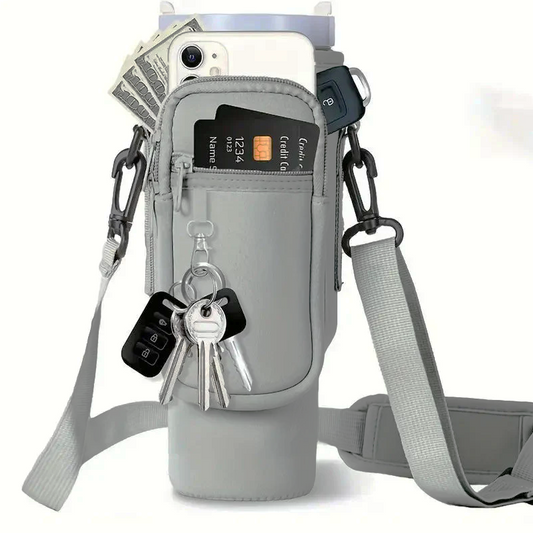 Omuz Askılı Telefon Tutuculu Stanley Termos Çantası Gri