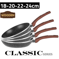 Zio Granit Line Klasik Tava Seti 18-20-22-24 cm