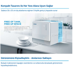 Ocean Tezgah Üstü A+ 6 Program LED Mini Bulaşık Makinesi