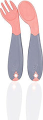 Babyjem Açılı Mama Kaşık ve Çatal Seti Gül Kurusu