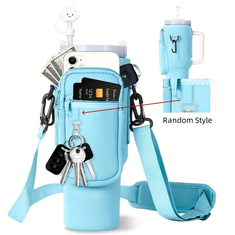 Omuz Askılı Telefon Tutuculu Stanley Termos Çantası Turkuaz