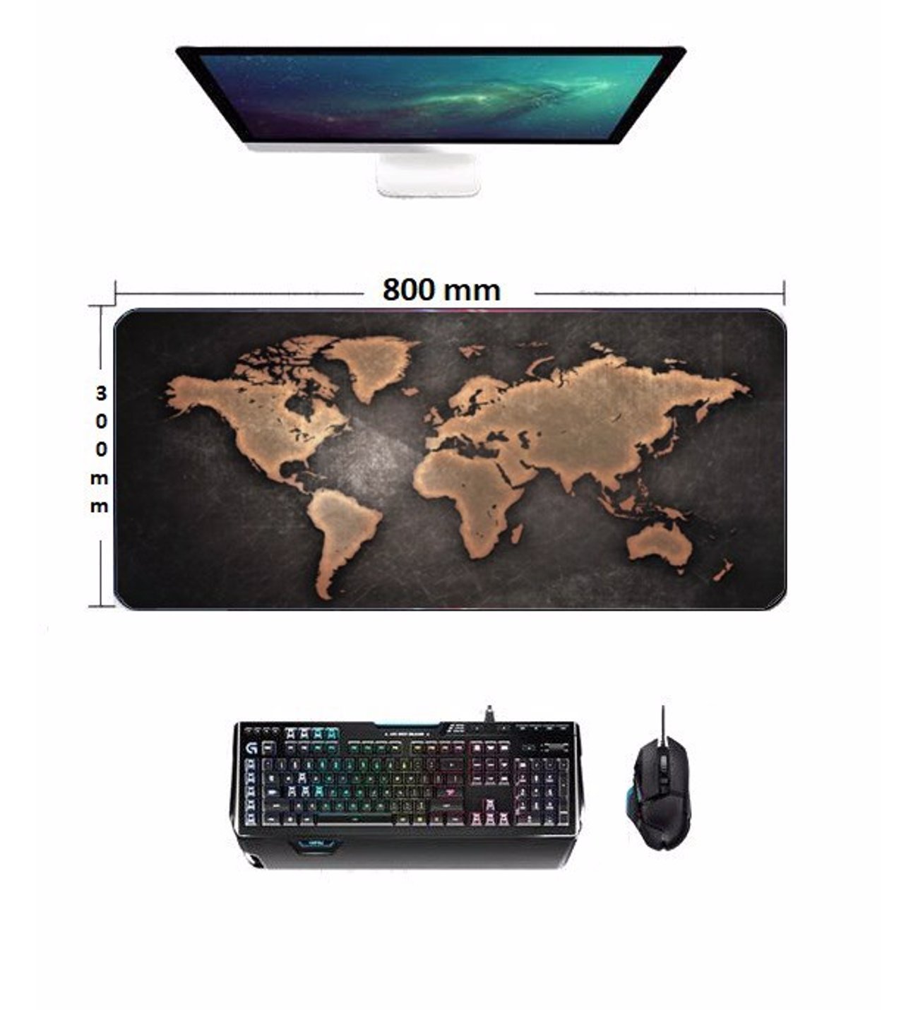 Concord Harita Desenli Gaming Mouse Pad