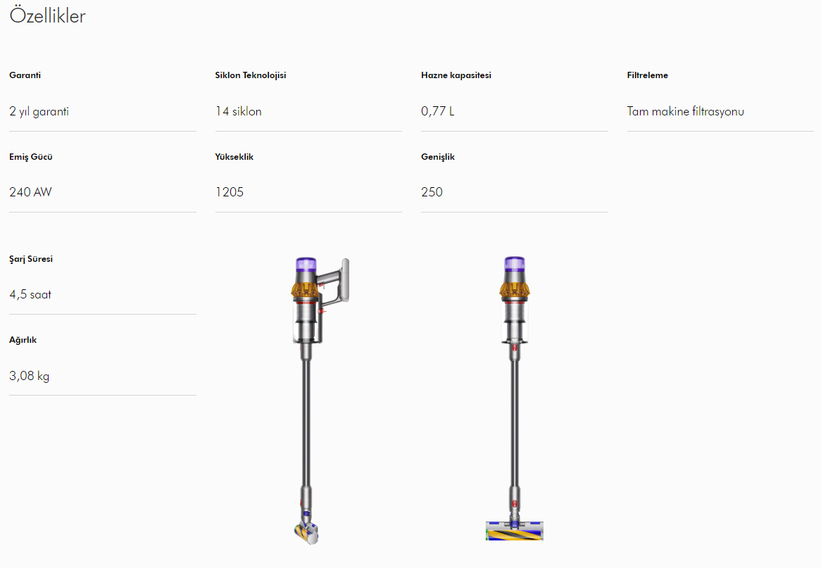 Dyson v15 Detect Fluffy Kablosuz Süpürge