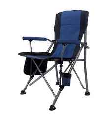 Katlanır Taşıma Çantalı 600D Kumaş Kamp Sandalyesi Mavi Siyah
