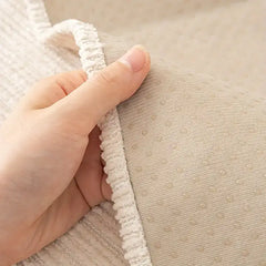 Bej İskandinav Şönil Kaymaz Kalın Kanepe Örtüsü Kılıfı