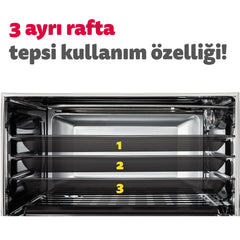 Simfer 45 Lt 1400 W Turbo Midi/Mini Fırın Beyaz