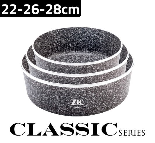 Zio Granit Line 3 lü Fırın Tepsi Seti Kahve 22-26-28 Cm