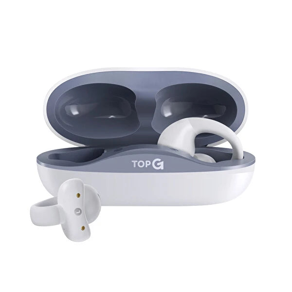 TopG Vox Q4 Ear Clip Kulak Içi Bluetooth Küpe Kulaklık Beyaz