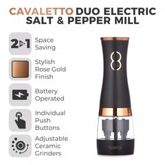 Tower Cavaletto Duo Tuz ve Karabiber Değirmeni Siyah