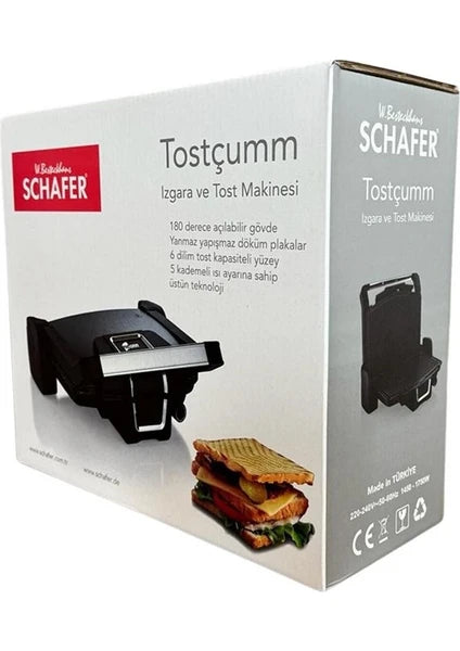 Schafer Tostçumm 1500 W Tost Makinesi Siyah