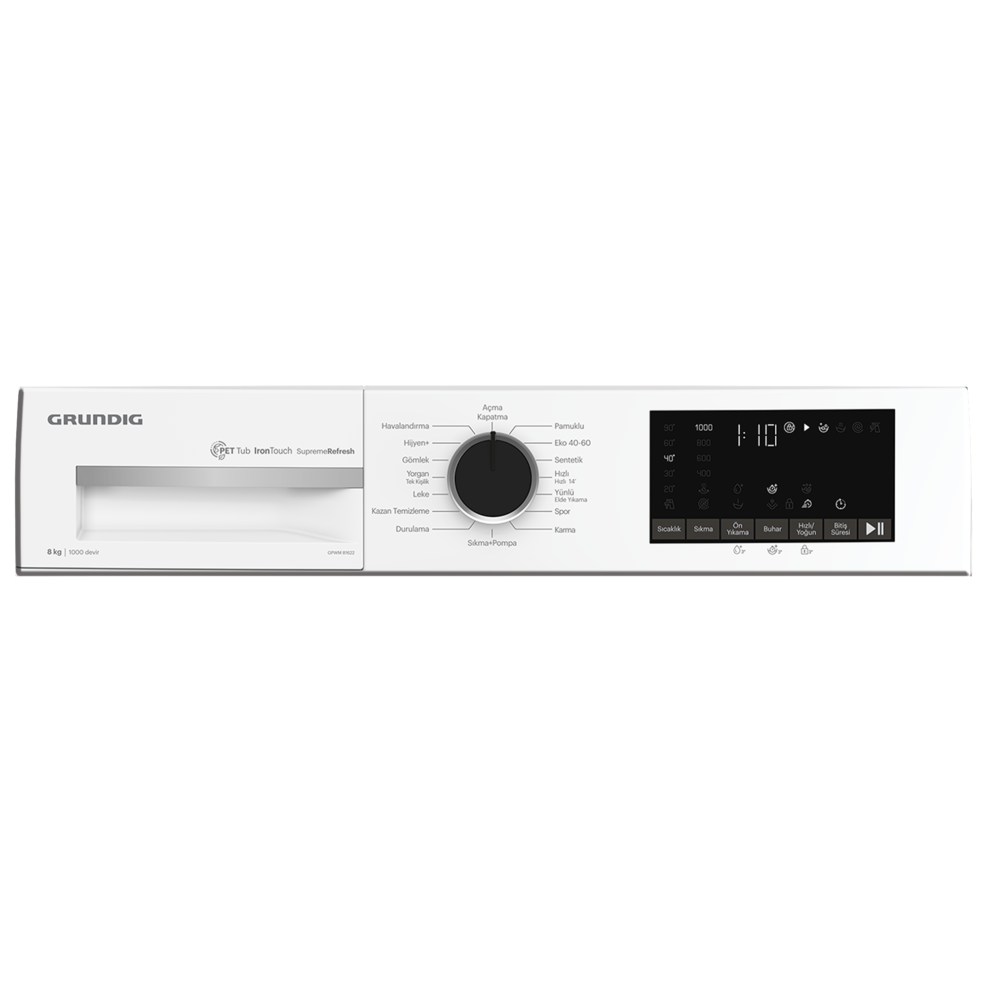 Grundig 8 Kg Inverter Motor Çamaşır Makinesi Beyaz