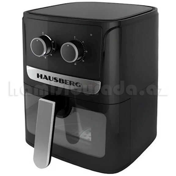 Hausberg 5 Litre Mekanik Airfryer Yağsız Fritöz Siyah