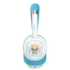 Havit Kids Bluetooth Kulak Üstü Işıklı Çocuk Kulaklığı- Mavi