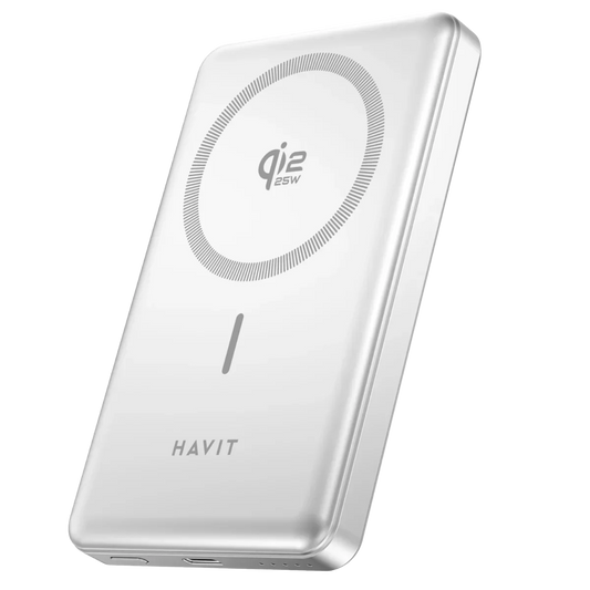 Havit MagSafe PRO 10.000mAh Qi2 Powerbank 25W Hızlı Şarj Alüminyum Kasa Gri