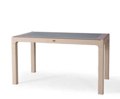Heniver 90x150 Cm Camlı Masa Kapuçino