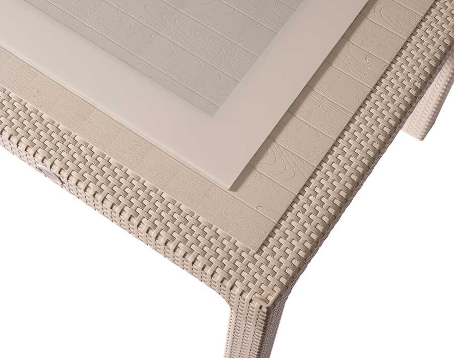 Heniver 90x150 Cm Camlı Masa Kapuçino