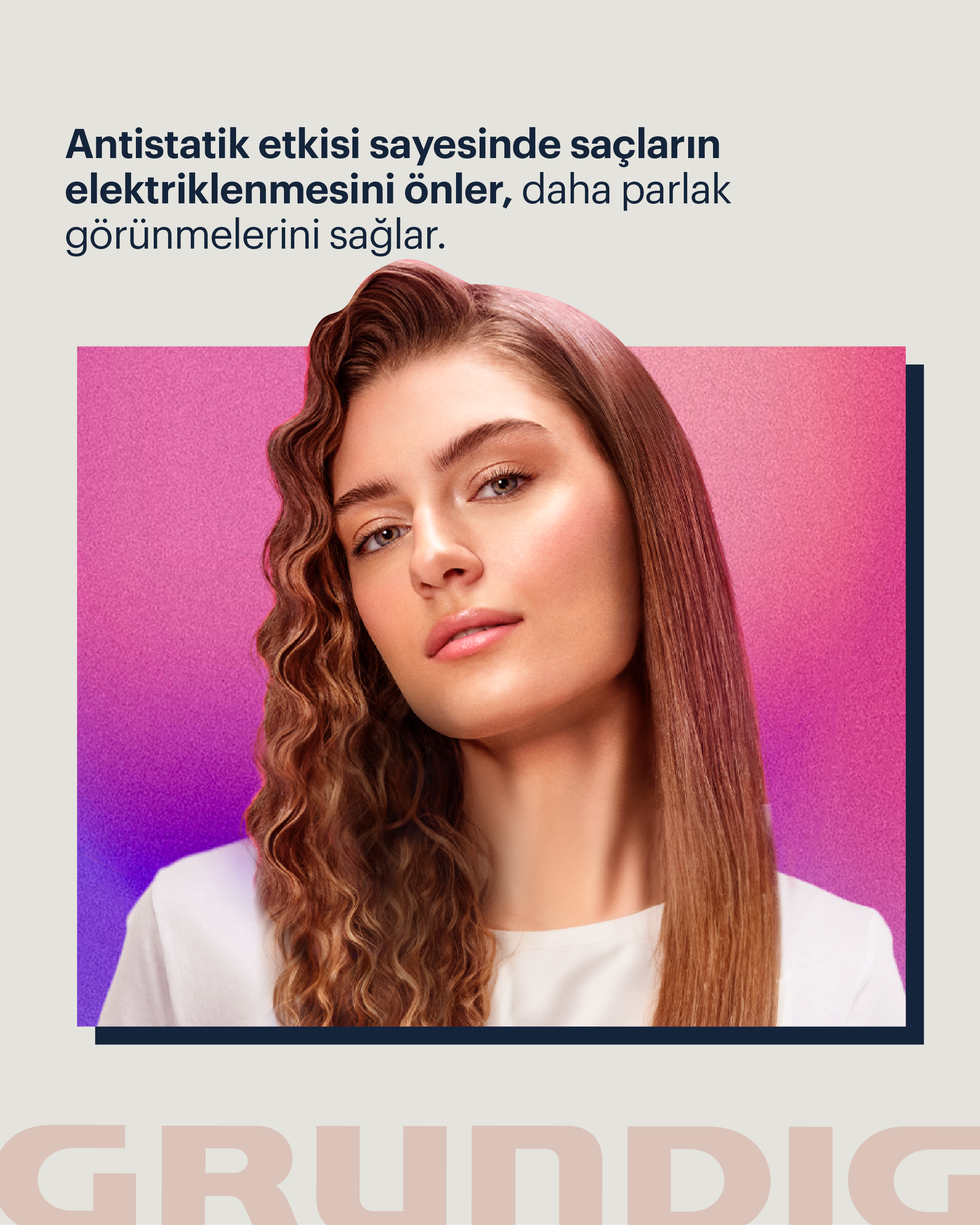 Grundig Botanika Twist Saç Düzleştirici ve Wag Maşası Pembe-Mor