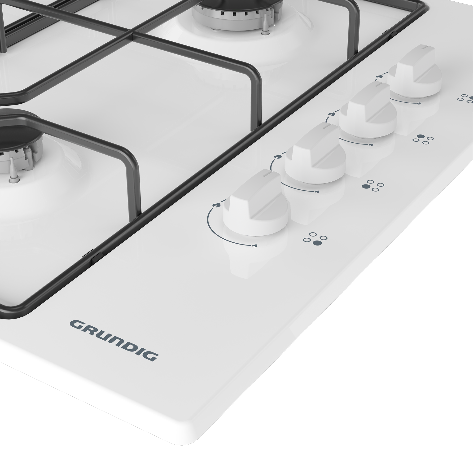 Grundig Gazlı 4 Gözlü Cam Tablalı Ocak Beyaz