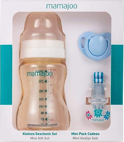 Mamajoo 250 ml Biberon Mini Hediye Seti Mavi