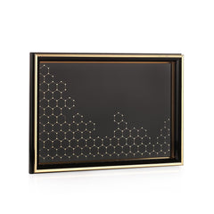 Schafer Bolero 33x49 Cm Altıgen Desenli Tepsi Gold Siyah